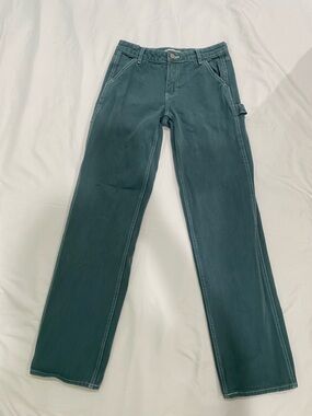 PacSun Women's Straight-Leg Jeans in Teal Green